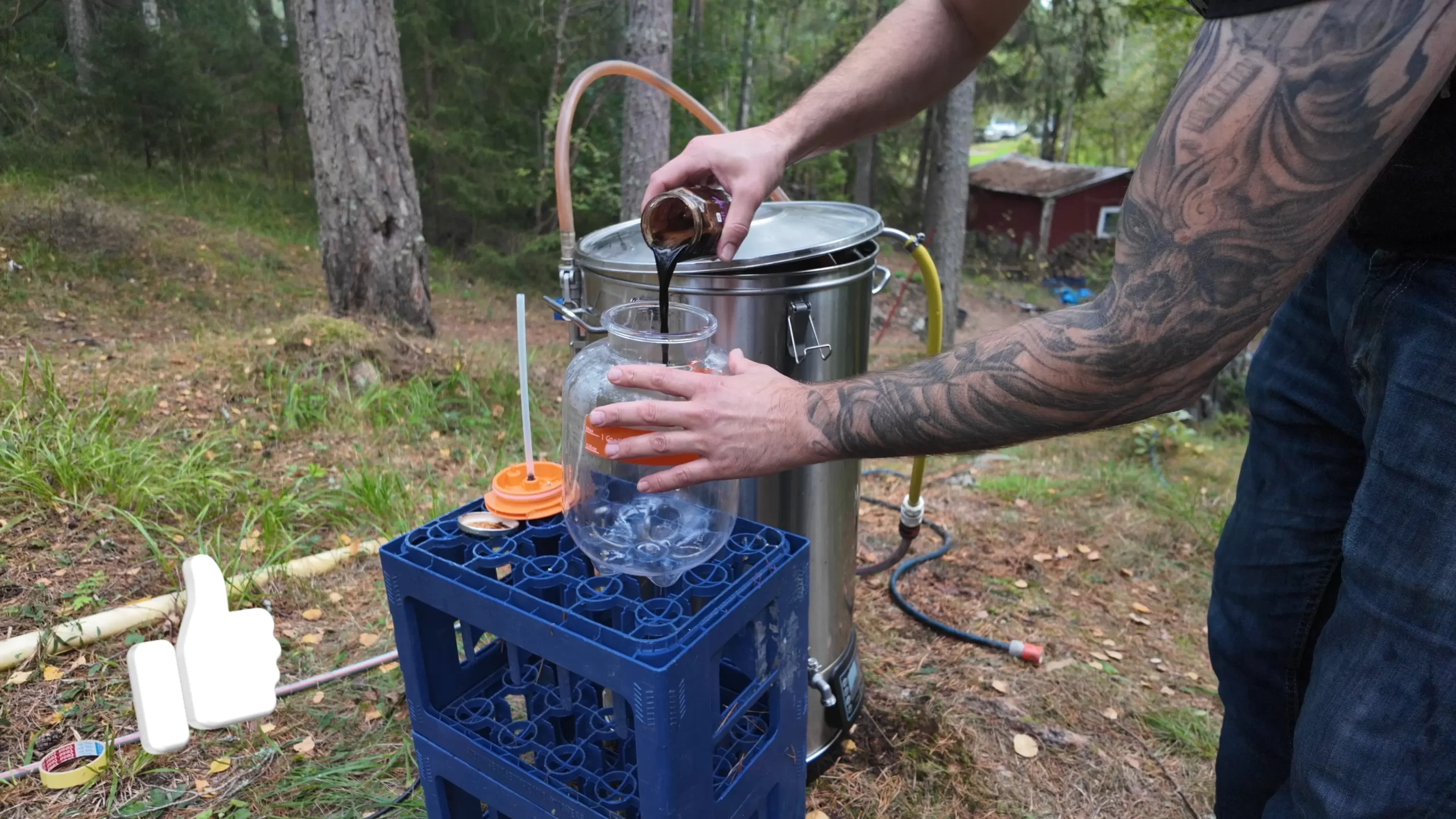 Adding the wort