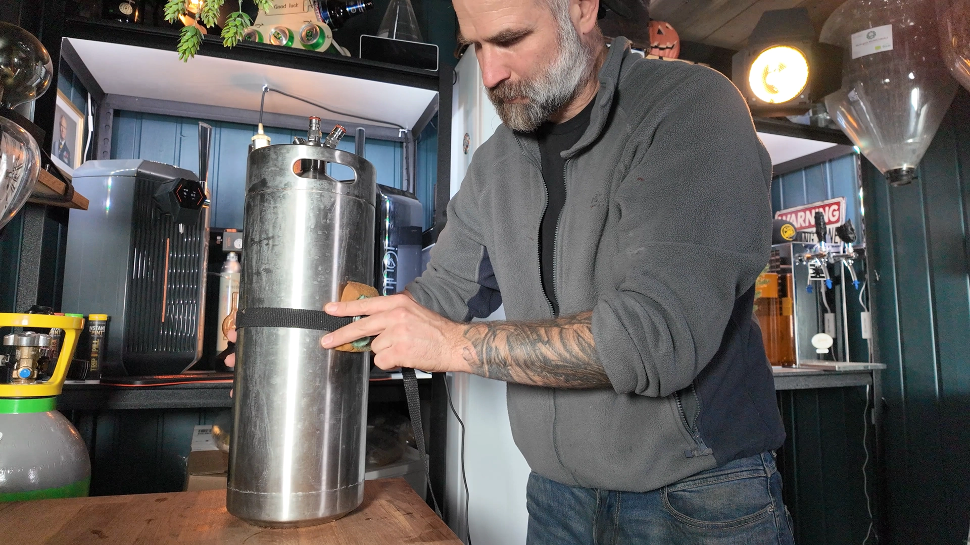 Sanitized fermenter used for the control batch