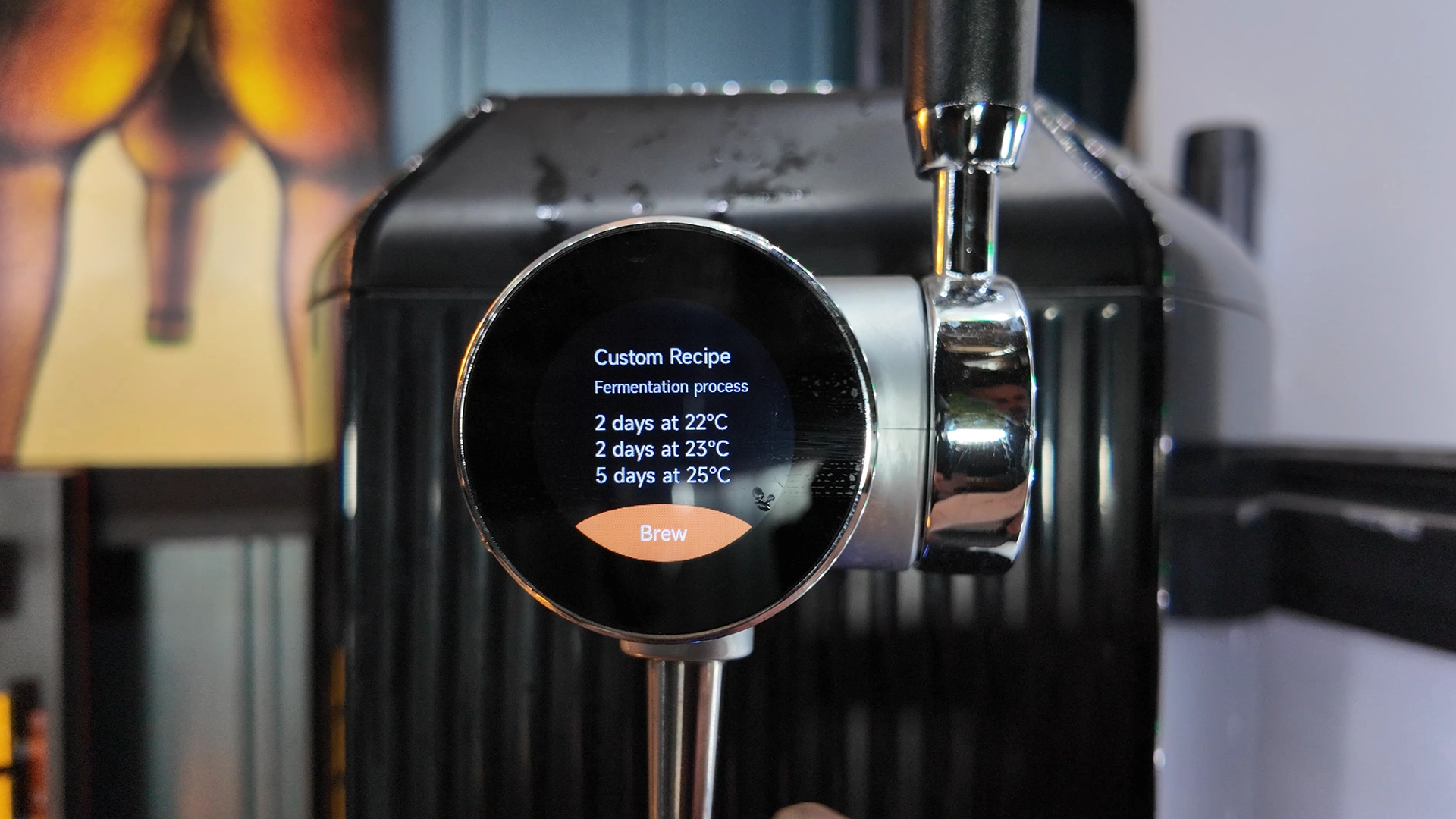 The iGulu display showing the custom fermentation schedule